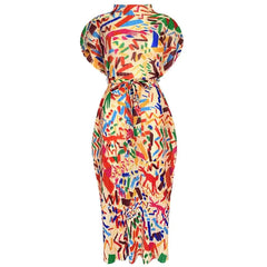 Colorblast Pleated Dress