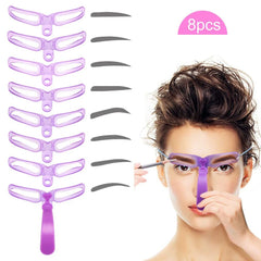 8 Pieces Eyebrow Shaper Template Stencil Kit