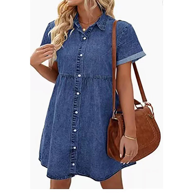 Ruffled Denim Dress