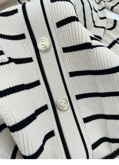 Striped Knit Midi Dress