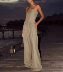 Backless Wide-Leg Jumpsuit