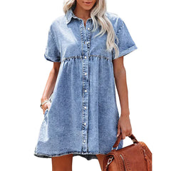 Ruffled Denim Dress