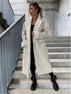 Autumn Winter Thick Leather Trench Coat