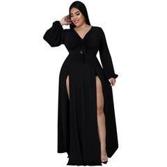 Solid Color Plus Size Women's Dress