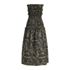 Camouflage Elastic Strapless Dress