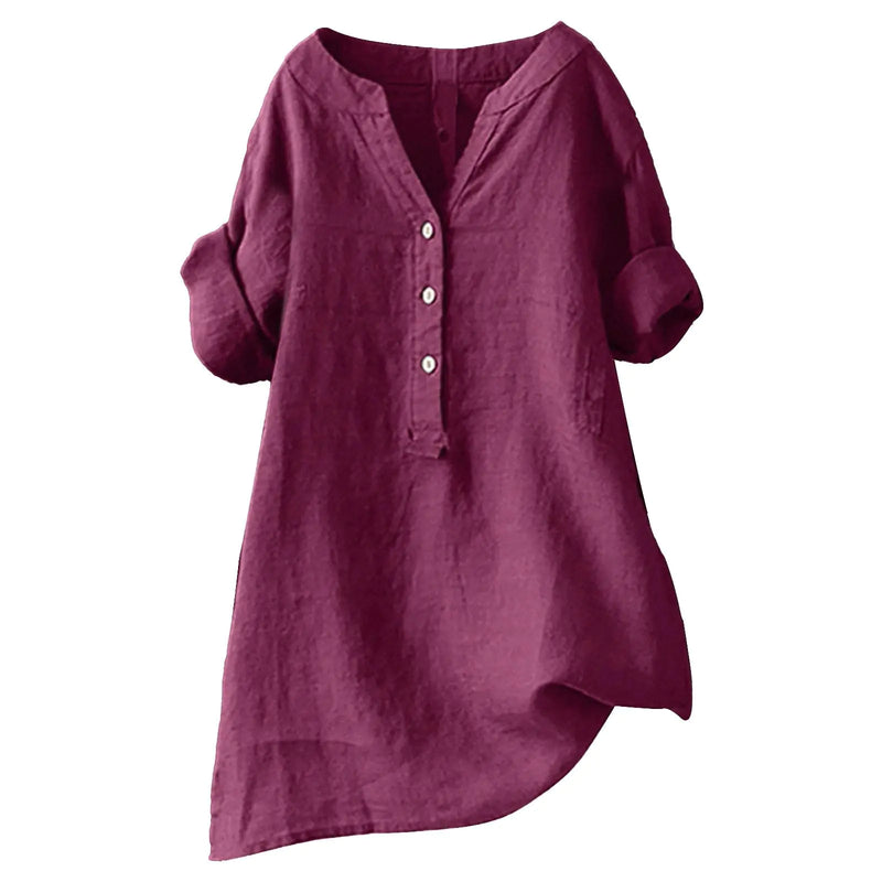 Last Order Past Orders Orders Amazon Deals Linen Henley V Neck Cotton Linen Shirts Women Linen Shirts Womens Linen Tunics Summer Linen Shirts for Women 2024 Wine