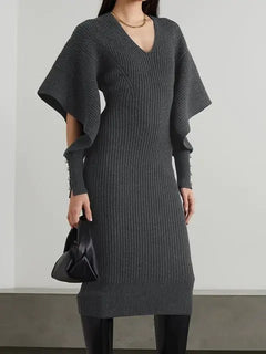 Dramatic Shoulder Knit Dress