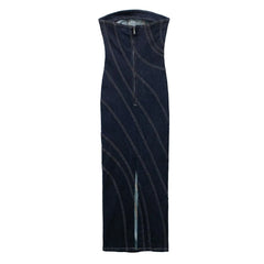 Swirl Thread Denim Dress