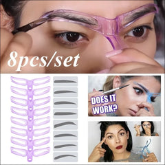 8 Pieces Eyebrow Shaper Template Stencil Kit