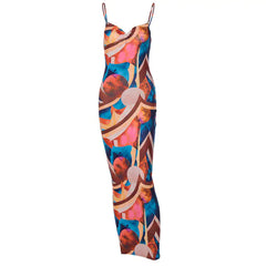 Printed Split Evening Dress