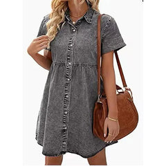 Ruffled Denim Dress