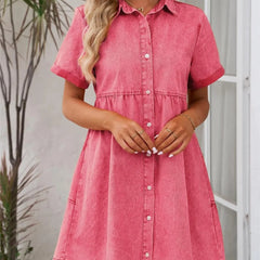 Ruffled Denim Dress