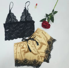 Lace Satin Sleepwear Set