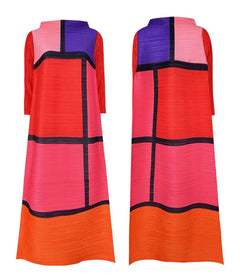 Colorblock Pleated Dress