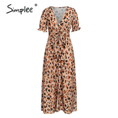 Simplee Leopard Print Dress