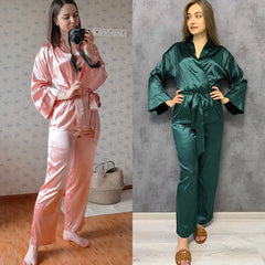 2 Piece Set Satin Sleepwear